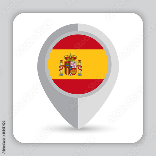 Free Download Spain Flag Pin Map Icon - GFXLoad