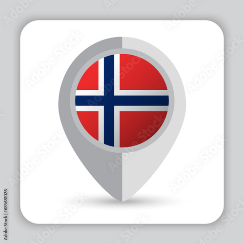 Free Download Norway Flag Pin Map Icon - GFXLoad