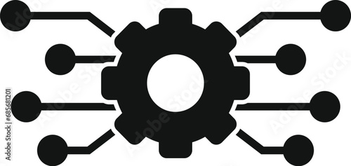 Gear api structure icon simple vector. Hosting server. Team tech
