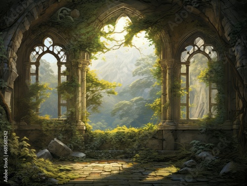 Forgotten Sanctuary  Ancient Ruins Reclaimed by Nature
