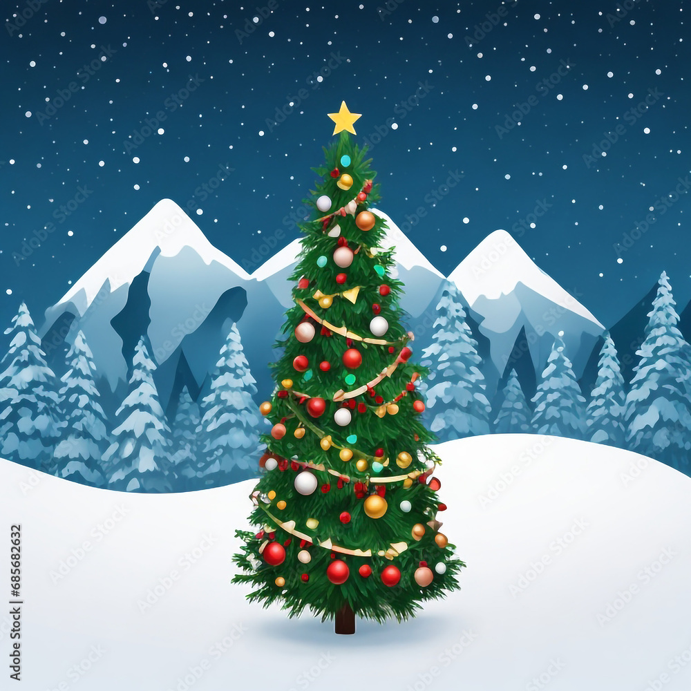 Obraz premium Merry christmas star images collections cute wallpapers ai generated