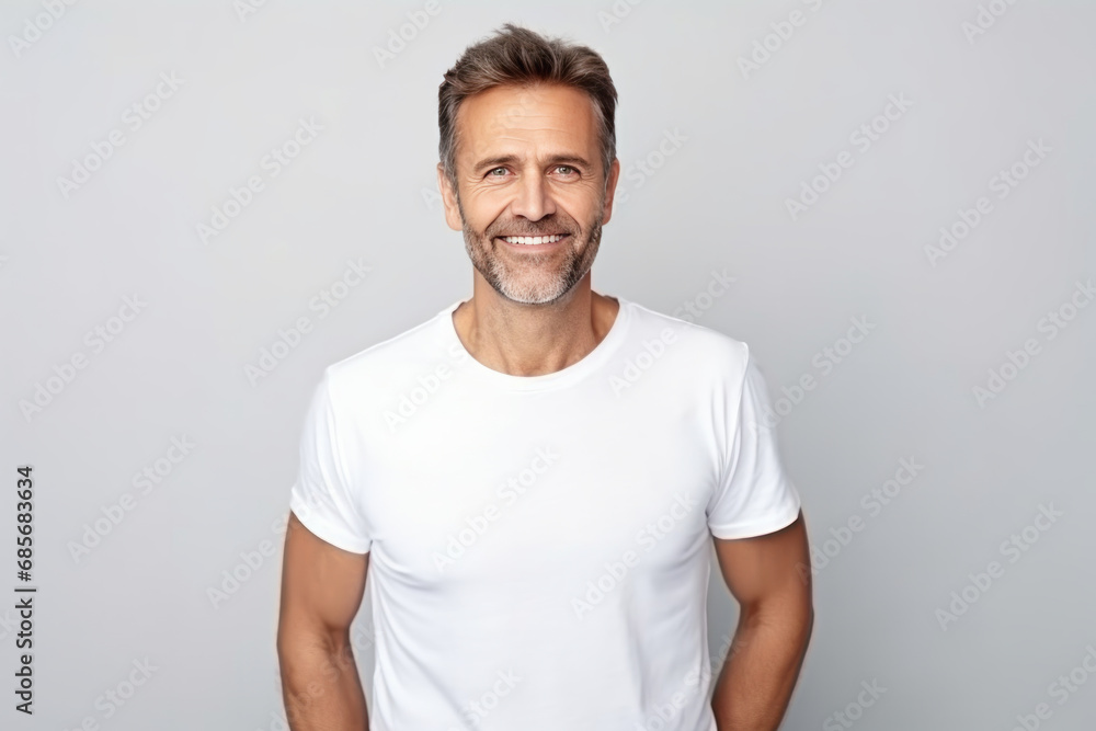 Portrait of a handsome mature man in glasses standing against grey background Portrait of a handsome mature man in glasses standing against grey background