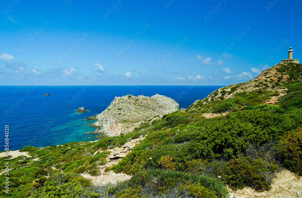 Fototapeta premium Faro Capo Sandalo, Isola di San Pietro. Sardegna, Italy
