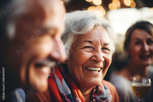 In a dance of joy  seniors express the vibrant essence of aging gracefully. This candid capture embodies vitality  companionship  and an active retirement lifestyle   a testament to the spirited senior 