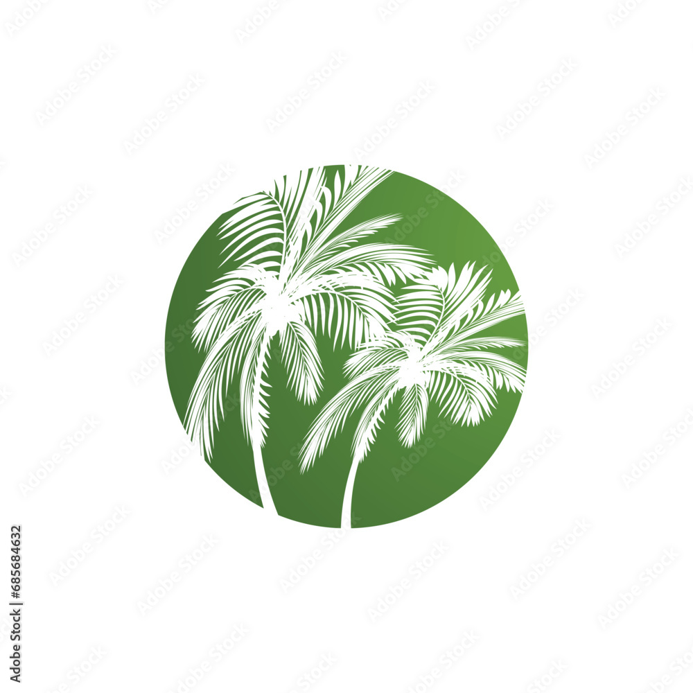Palm tree logo vector template symbol design