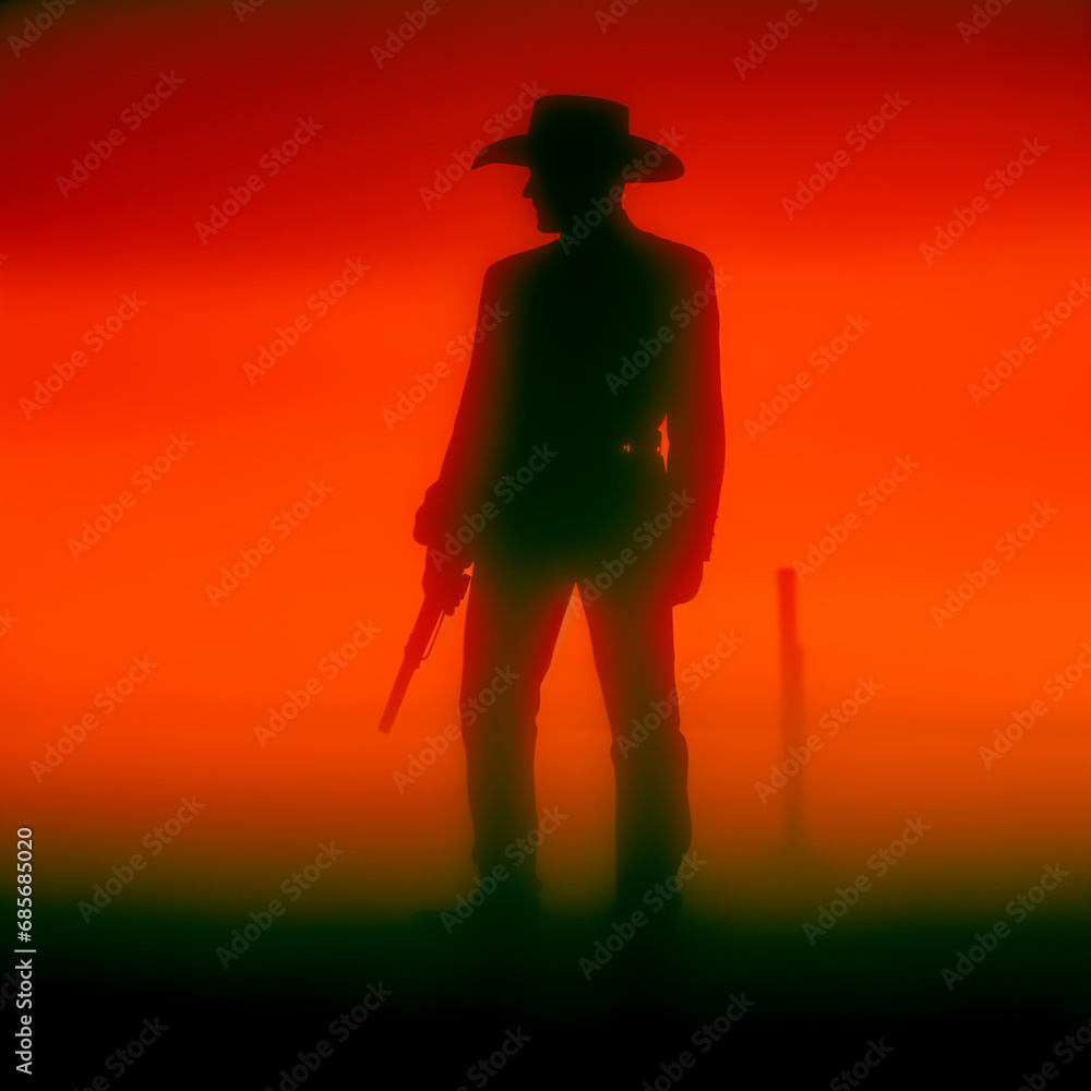 Silhouette Of A Cowboy