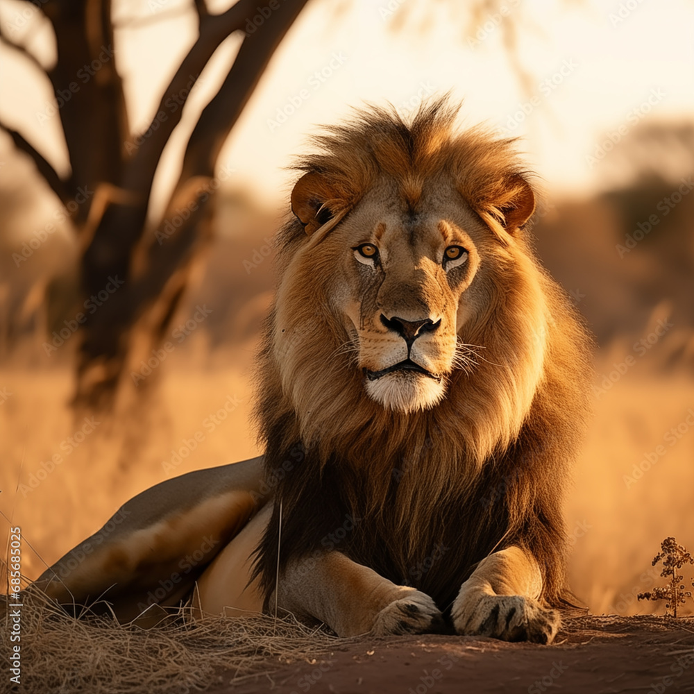 Lion on Savannah