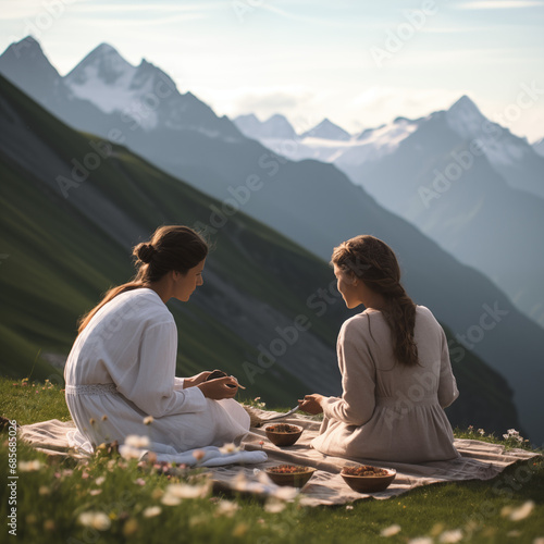 Two Women In The Mountains