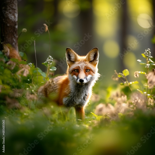 Red Fox In The Forest Art Print 