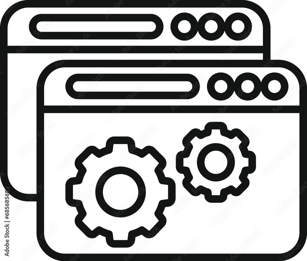 Web secure api icon outline vector. Interface hosting. Internet seo coder Web secure api icon outline vector. Interface hosting. Internet seo coder
