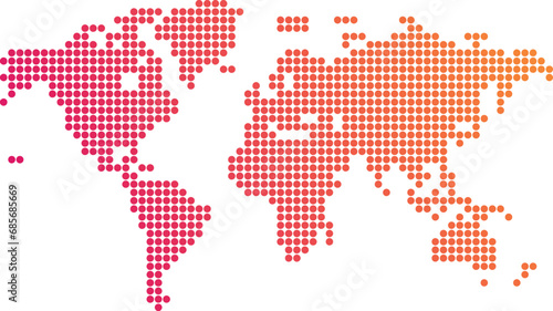 map of the world in a mosaic of squares