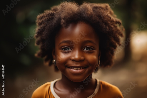 Portrait of smiling African child, AI