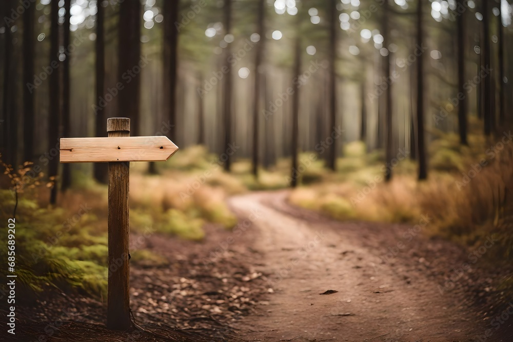 weathered direction wooden signs in the woods weathered direction wooden signs in the woods