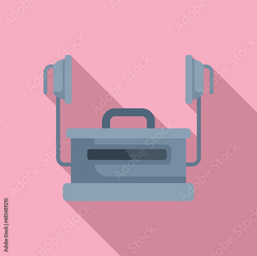 Pacemaker defibrillator icon flat vector. Automatic care massage. Safety care