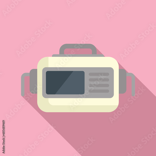 Breath defibrillator icon flat vector. Cardiac patient attack. Care massage