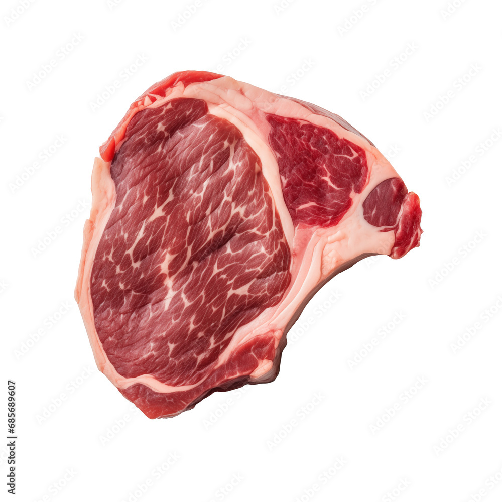 Juicy and tender meat top view, cut out - stock png. Juicy and tender meat top view, cut out - stock png.