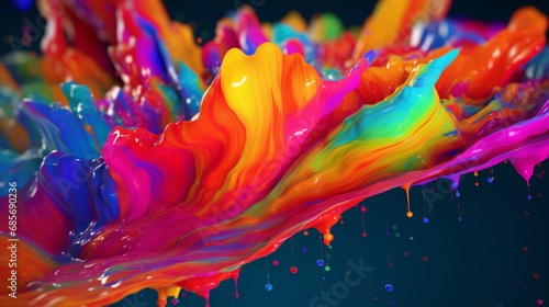 rainbow color paint C4D 3D.Generative AI