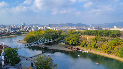 岡山城からの後楽園方向2