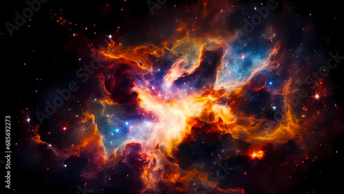 Wallpaper Mural A vibrant and colorful nebula set against the backdrop of deep space Torontodigital.ca