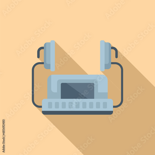 Portable device cardiovascular icon flat vector. Help aid. Medical care