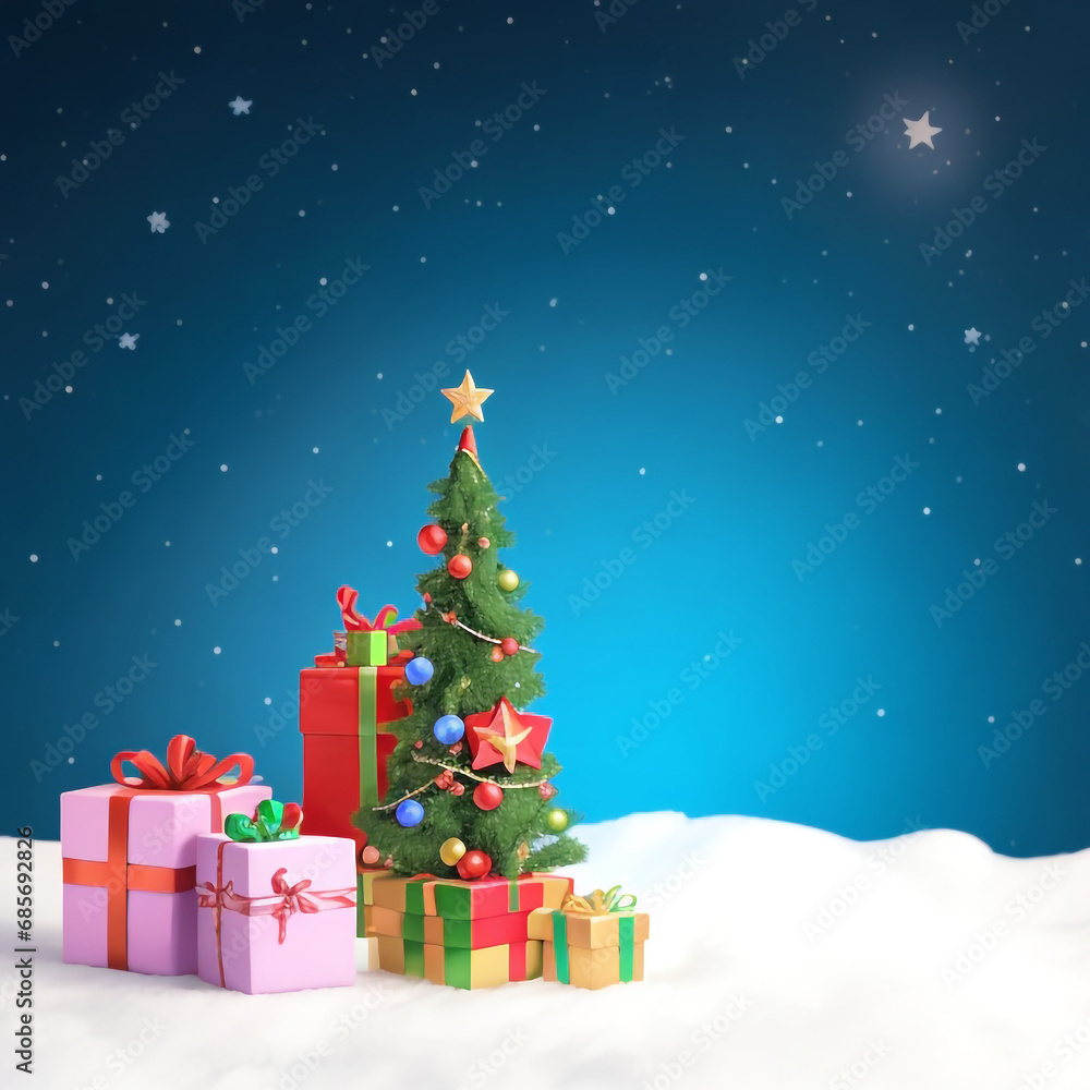 Obraz premium Merry christmas star images collections cute wallpapers ai generated