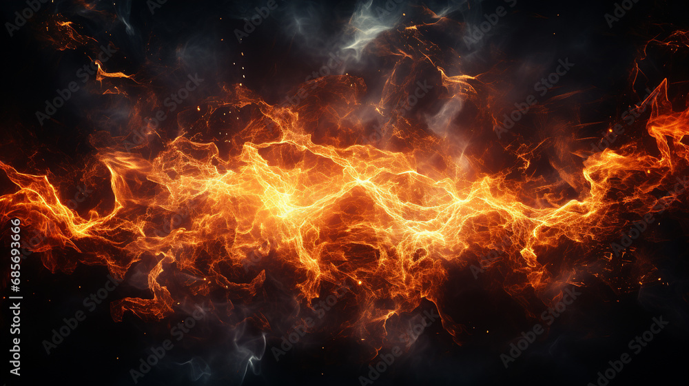 Orange lighting strike on dark background. Orange lighting strike on dark background.