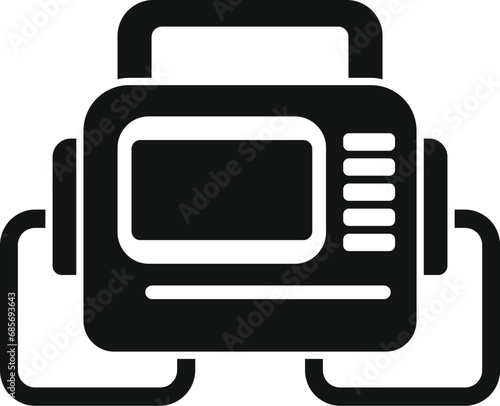 Aed defibrillator icon simple vector. Heart disease attack. First aid help