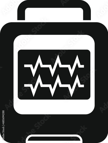 Patient defibrillator icon simple vector. Automatic care person. Breath cardiac attack