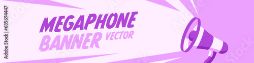 Megaphone banner. Speaker poster.