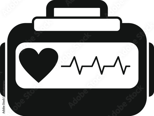 Cardiovascular defibrillator icon simple vector. Patient cardiac attack. Life saving