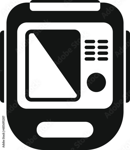 Cardiac defibrillator icon simple vector. Heart attack. Automatic care treatment