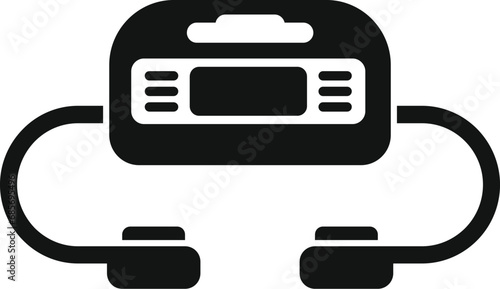 Defibrillator portable device icon simple vector. First aid treatment. Person cardiac problem