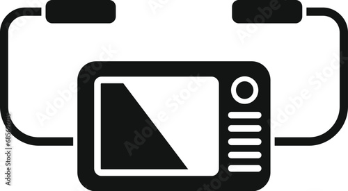 Treatment defibrillator icon simple vector. Automated portable device. Cardiac person problem