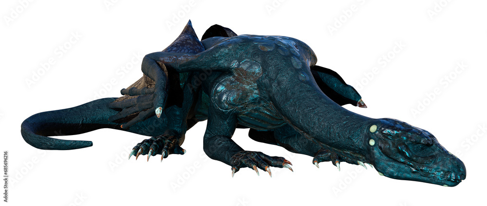 Fototapeta premium 3D Rendering Fairy Tale Dragon on White