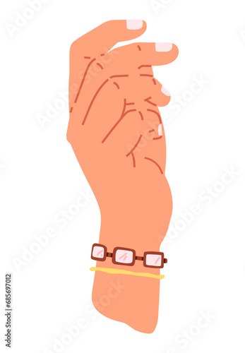 Hands pose vector illustration. The fingering technique produced rich and melodic sound The palm hand held world stories and experiences The visual cues provided by hands helped to convey message
