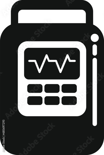 Lifesaving defibrillator icon simple vector. Portable device. Patient treatment safety