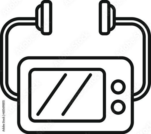 Air defibrillator icon outline vector. Aed heart. Cardiology disease