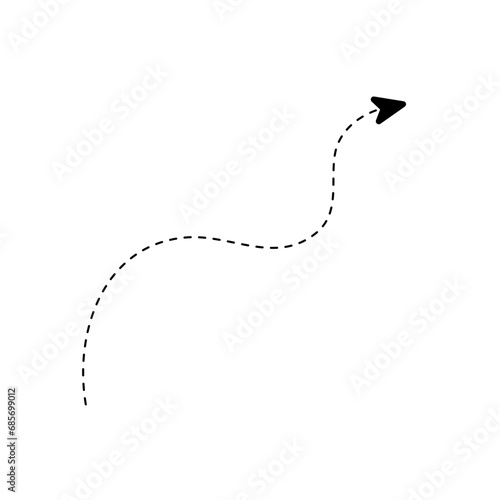 Set of hand drawn dotted arrows