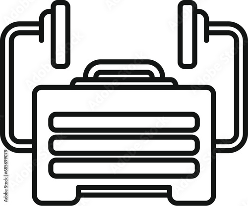 Ambulance defibrillator icon outline vector. Portable device. First cardiac help