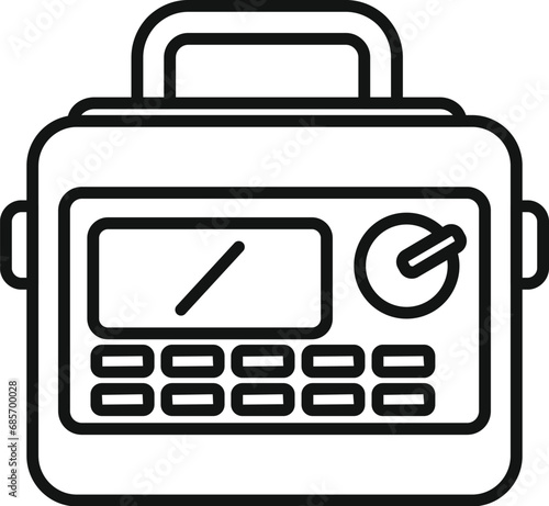 Medical defibrillator icon outline vector. Portable device. Aid heart help