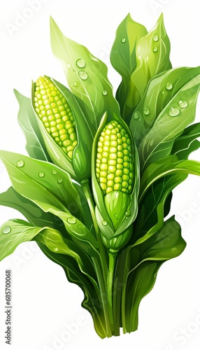corn on the cob in field. Generative in ai