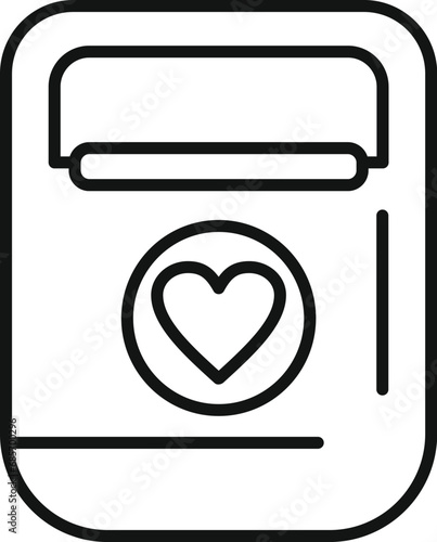 Patient defibrillator icon outline vector. Automatic care person. Breath cardiac attack