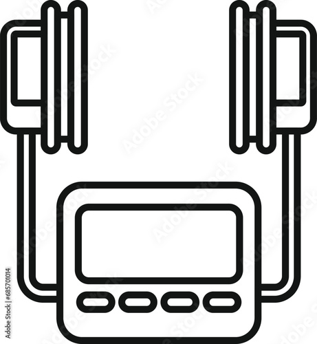 Small defibrillator icon outline vector. Portable device. Cardiac person attack