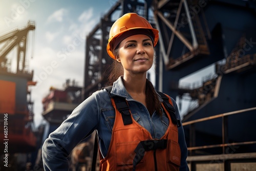 Professional Heavy Industry Engineer Worker Wearing Safety Uniform outdoors