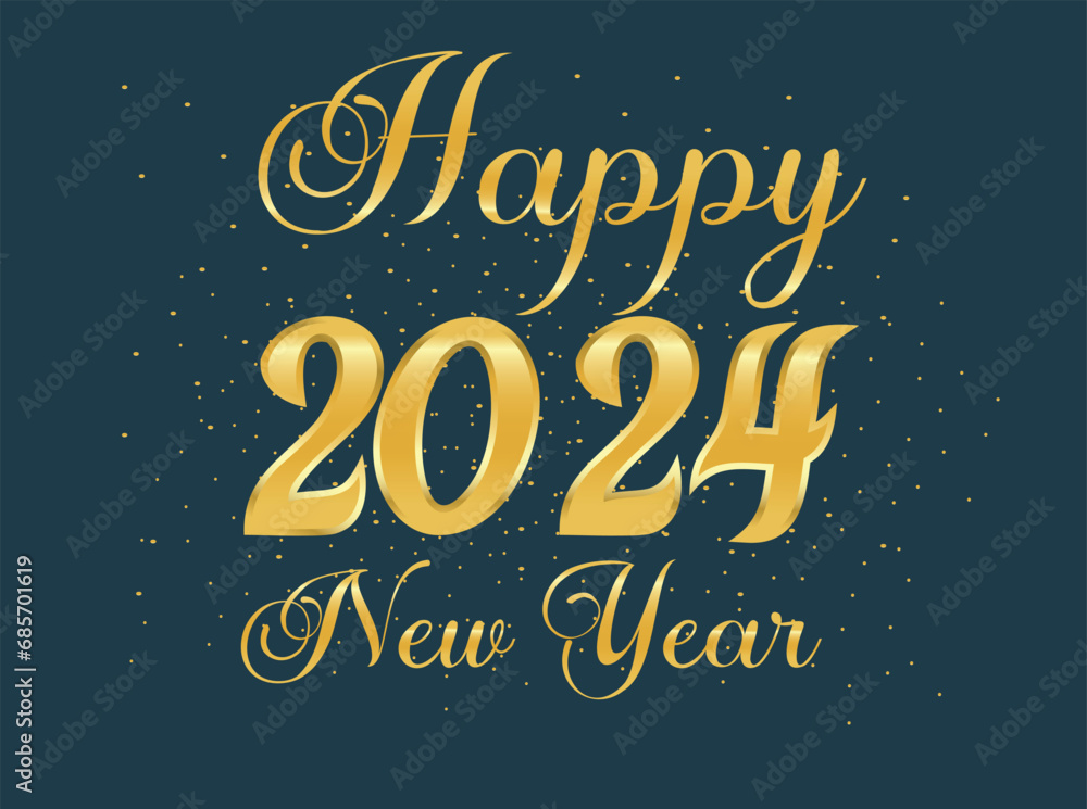 Obraz premium Happy New Year 2024, Vector
