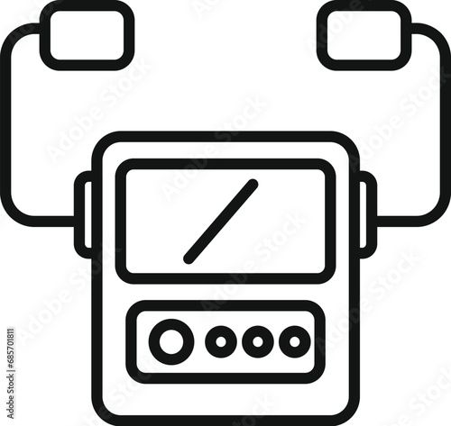 Emergency defibrillator icon outline vector. Automatic care. Person cardiac problem
