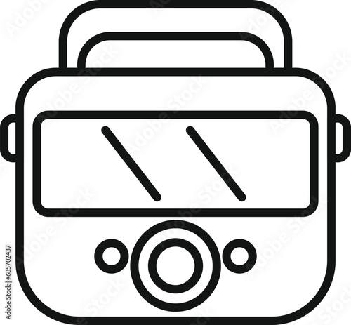 Medical cross defibrillator icon outline vector. Health care. Person heart attack
