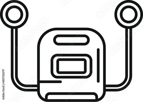 Cardiopulmonary defibrillator icon outline vector. First aid help. Portable device