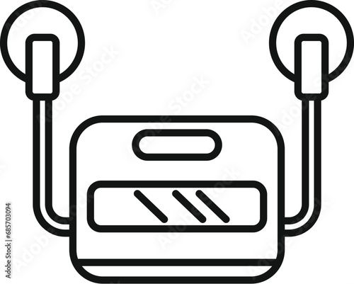 Lifesaving defibrillator icon outline vector. Portable device. Patient treatment safety