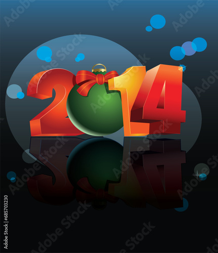 Happy new year 2024 design with dark blue background. With colorful truncated number illustrations. Premium vector design for poster, banner, greeting and new year 2024 celebration.